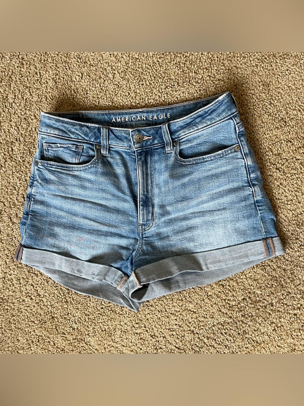 American Eagle Outfitters Light Blue Cuffed Denim Shorts